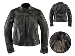 BMW BlackLeather Motorradjacke Damen (Schwarz)