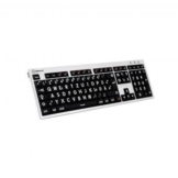 Hochwertige Großschrift-Tastatur Logickeyboard Alba für MAC-PC Weiß auf Schwarz