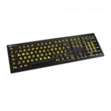 Hochwertige Großschrift-Tastatur Logickeyboard Nero Slim Line Gelb auf Schwarz