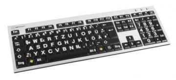 Hochwertige Großschrift-Tastatur Logickeyboard Slim Line XL Schwarz