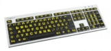 Hochwertige Großschrift-Tastatur Logickeyboard Slim Line XL Schwarz / Gelb