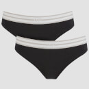 MP Damen Essentials Tanga - Schwarz (2er-Pack) - XXL