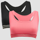 MP Damen Limited Edition Impact Bralette (2er-Pack) – Schwarz/Pink - S