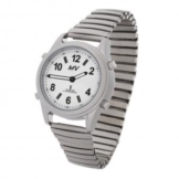 Sprechende Funk-Armbanduhr Damen & Herren Metall-Zugarmband Stile