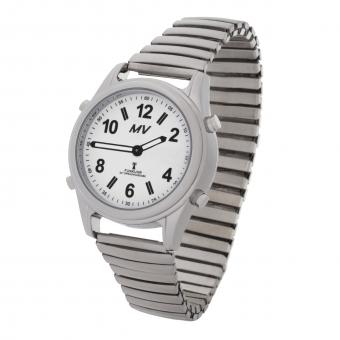 Sprechende Funk-Armbanduhr Damen & Herren Metall-Zugarmband Stile