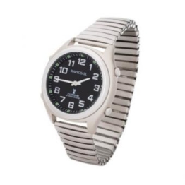 Sprechende Funk-Armbanduhr Metall-Zugarmband Black