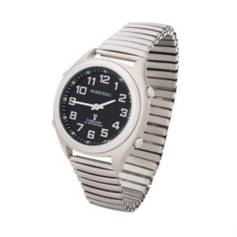 Sprechende Funk-Armbanduhr Metall-Zugarmband Black