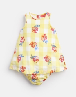 Tom Joule Baby Bunty Kleid und Hose Set - Gelb Vichy-Karo Geblümt