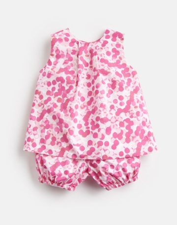 Tom Joule Baby Felicity Top und Pluderhosen Set - Rosa Bunt Tupfen