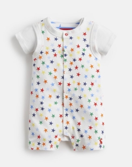 Tom Joule Baby Jonah Jersey Strampler und Top Set - Weiße Stern-Mischung