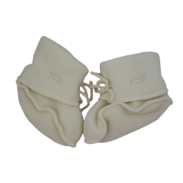 Engel Baby Fleece-Schühchen mit Bändel und Flatlocknähten Bio-Schurwolle