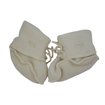 Engel Baby Fleece-Schühchen mit Bändel und Flatlocknähten Bio-Schurwolle