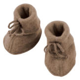 Engel Baby Fleece-Schühchen mit Bändel und Flatlocknähten Bio-Schurwolle