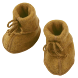 Engel Baby Fleece-Schühchen mit Bändel und Flatlocknähten Bio-Schurwolle