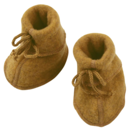 Engel Baby Fleece-Schühchen mit Bändel und Flatlocknähten Bio-Schurwolle