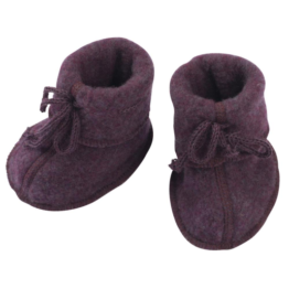 Engel Baby Fleece-Schühchen mit Bändel und Flatlocknähten Bio-Schurwolle
