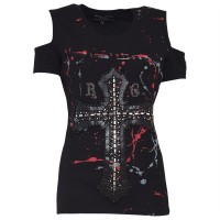T-SHIRT BIG JEWEL CROSS WOMEN