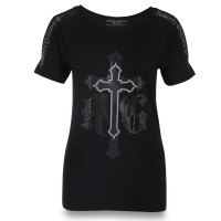 T-SHIRT BLACK CROSS WOMEN