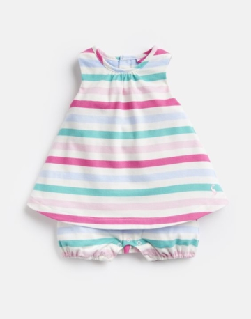 Tom Joule Uncategorised 204664 Mock Layer Romper Suit - Bunte Streifen