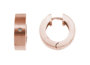 XENOX Creolen Edelstahl Zirkonia IP rosé