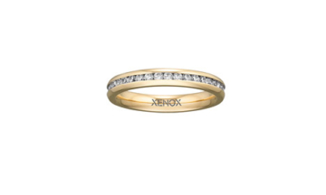 XENOX Ring Edelstahl Zirkonia IP gelbgold, 48 / 15,3