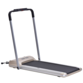 HOMCOM Elektrisches Laufband mit LCD Display, Faltbares Fitnessgerät, 1-10 Km/h, Stahl, Schwarz+ Grau+Champagner, 70 x 128 x 116 cm
