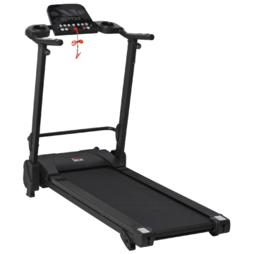 HOMCOM Elektrisches Laufband mit LCD-Display USB- und MP3-Player Faltbares Fitnessgerät 1-14 Km/h Stahl Schwarz 54 x 101 x 105 cm