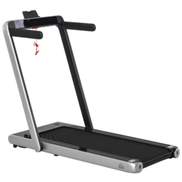 HOMCOM Elektrisches Laufband mit LED-Display Faltbares Fitnessgerät 1-12 Km/h Stahl Schwarz+Silber 134 x 66 x 107 cm