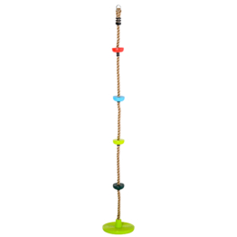 HOMCOM Kinder Kletterseil Baumklettern mit Plattform hängender Baum Scheibe für 3-12 Jahre 200 x 29 cm