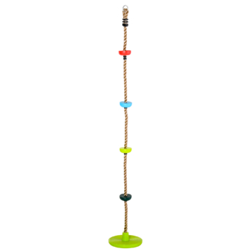 HOMCOM Kinder Kletterseil Baumklettern mit Plattform hängender Baum Scheibe für 3-12 Jahre 200 x 29 cm