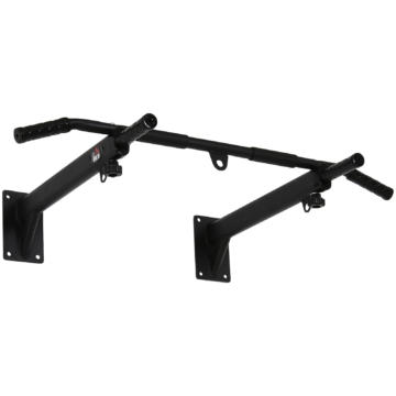 HOMCOM Klimmzugstange, pull up bar Wandmontage, Reckstange mit Ösen für Boxsack, Stahl, Schwarz, 93,5 x 65 x 17 cm