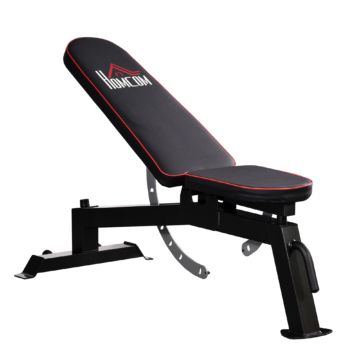 HOMCOM Multifunktions-Trainingsbank Hantelbank mit verstellbarem Sitzpolster 150 cm x 60 cm x 50-127 cm