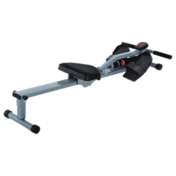 HOMCOM Rudergerät Rudermaschine mit LCD Fitnessgerät Ruderzugmaschine Heimtrainer, mit LCD Display, Stahl+PVC, Grau, 130x47,5x67cm