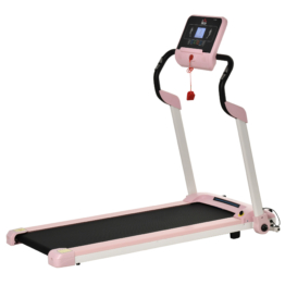 HOMCOM Laufband Zusammenklappbar Rosa 147 cm x 74 cm x 125 cm