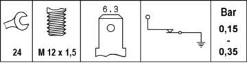 Öldruckschalter | Hella, Anschlussanzahl: 1, Gewindemaß: M12x1,5 Nennspannung: 12 V