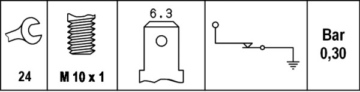 Öldruckschalter | Hella, Anschlussanzahl: 1, Nennspannung: 12 V Schalterdruck bis: 0,35 bar