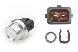 Sensor, Kühlmitteltemperatur | Hella, Anschlussanzahl: 2, Ergänzungsartikel/Ergänzende Info 2: mit Sicherungsring Farbe: schwarz