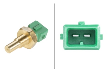Sensor, Kühlmitteltemperatur | Hella, Anschlussanzahl: 2, Farbe: blau Gewindemaß: 1/8-27-NPT
