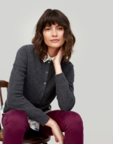 Tom Joule Damen Evelyn Luxuriöse Kaschmir Strickjacke - Grau