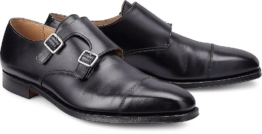 Crockett & Jones, Doublemonk Lowndes in schwarz, Slipper für Herren