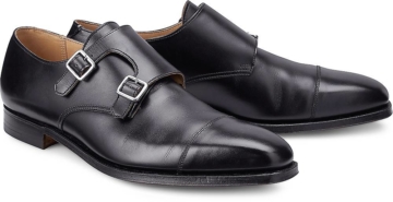 Crockett & Jones, Doublemonk Lowndes in schwarz, Slipper für Herren