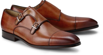 Ludwig Görtz, Double-Monk-Slipper in mittelbraun, Slipper für Herren