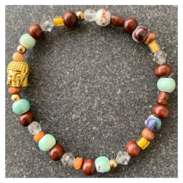 Armband Buddha goldfarbig