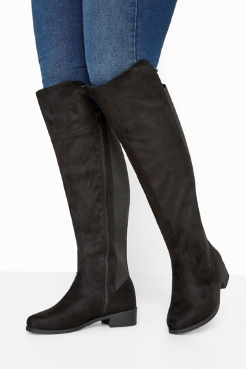 Overkneestiefel in weiter passform  schwarz