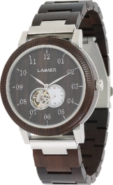 Laimer, Armbanduhr Holzuhr Robin in mittelbraun, Uhren für Herren