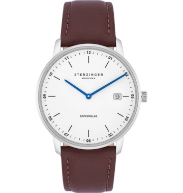 Sterzinger, Armband-Uhr Zeitmesser 1 in dunkelbraun, Uhren für Herren