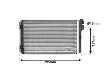 Wärmetauscher, Innenraumheizung | Preishammer, Kühlrippenmaterial: Aluminium, Netzlänge: 247 mm Netztiefe: 45 mm