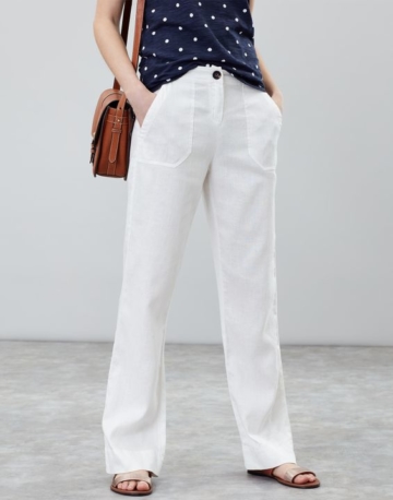 Tom Joule Damen Lindy Leinenhose - Hochweiß