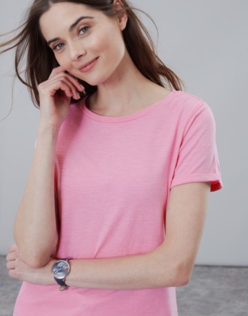 Tom Joule Damen Nessa Leichtes Jersey T Shirt - Rosa