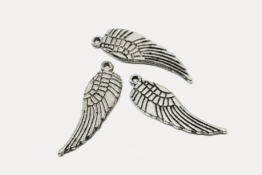 Anhänger Engel Flügel, 31 x 9 mm, silberfarben, 5 Stück